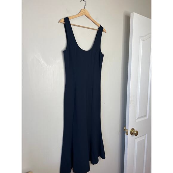NEW L'Agence Bisous Sleeveless Scoop Neck Midi Dress Women's Midnight Size: XS - Picture 3 of 8
